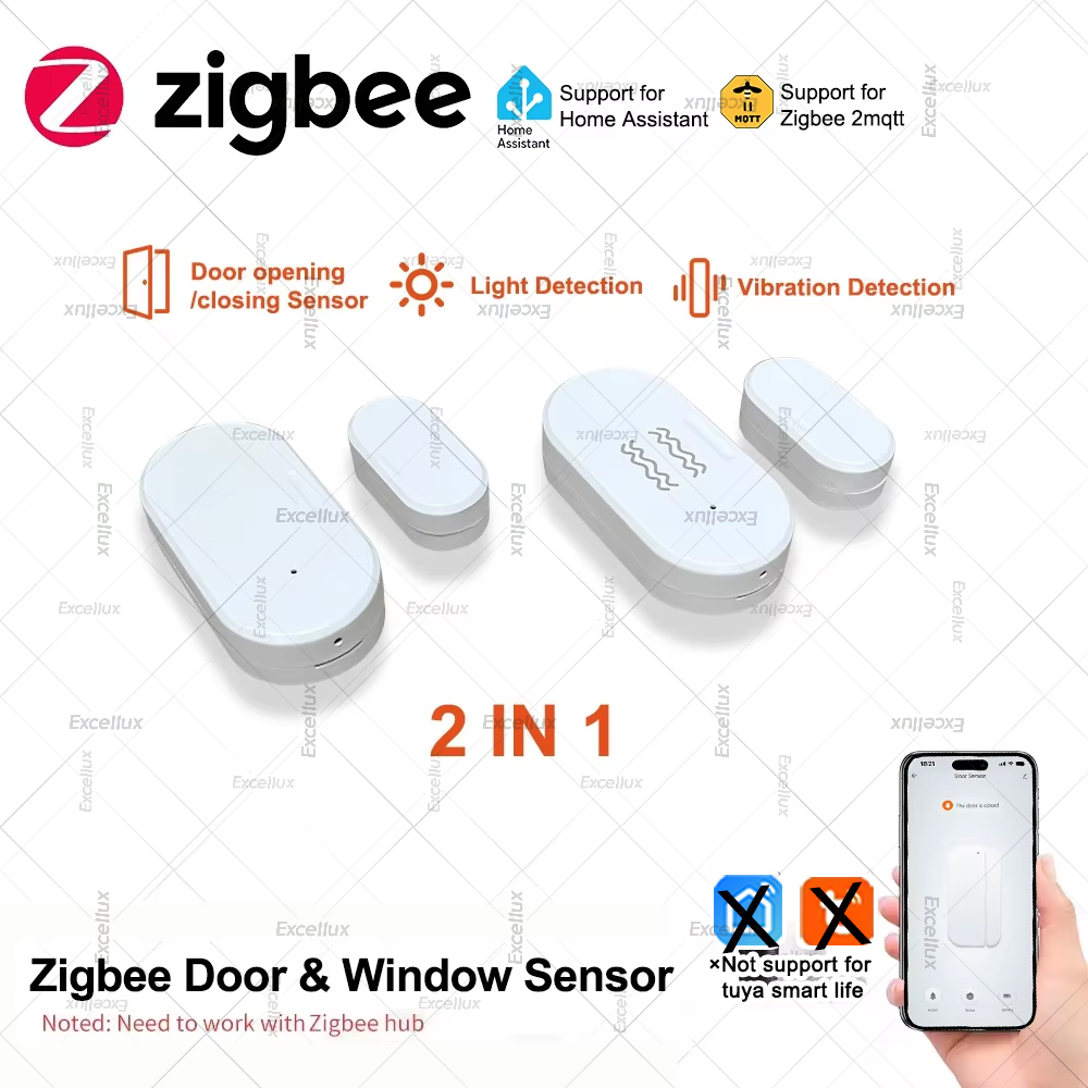 Home Improvement Hardware - Zigbee 3.0 ドア窓センサー輝度/振動センサースマートホームセキュリティ保護警報ドア開閉検出器