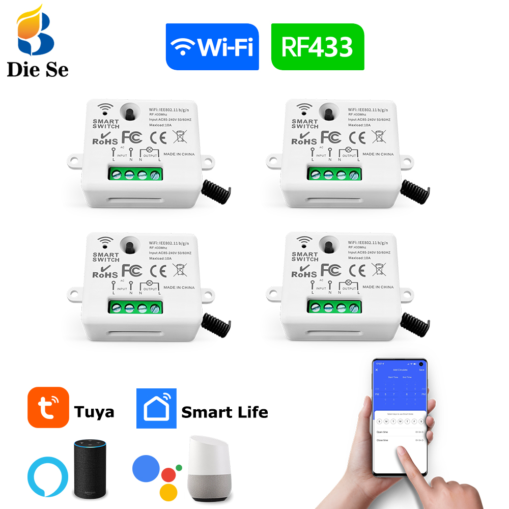 App Home Improvement - Tuya WiFi スマートライトスイッチ 433MHz 110V 220V