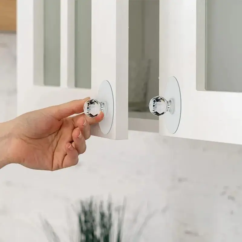Home Improvement Hardware - きらめくクリスタル製ドアノブ＆フック - 簡単設置、粘着式、引き出し＆家具用 - プレミアムホームインプルーブメントハードウェア