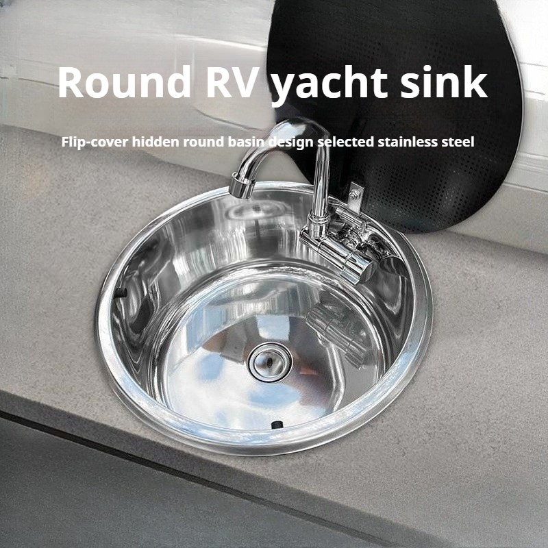 RV用円形シンク 蓋付き キッチン折りたたみ式フリップカバー - Home Improvements のレビューと価格