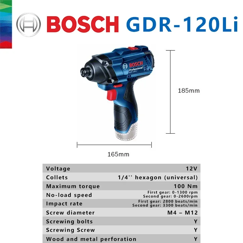 ボッシュ純正 GDR 120-LI 充電式コードレスインパク - Power Drill Cordless のレビューと価格