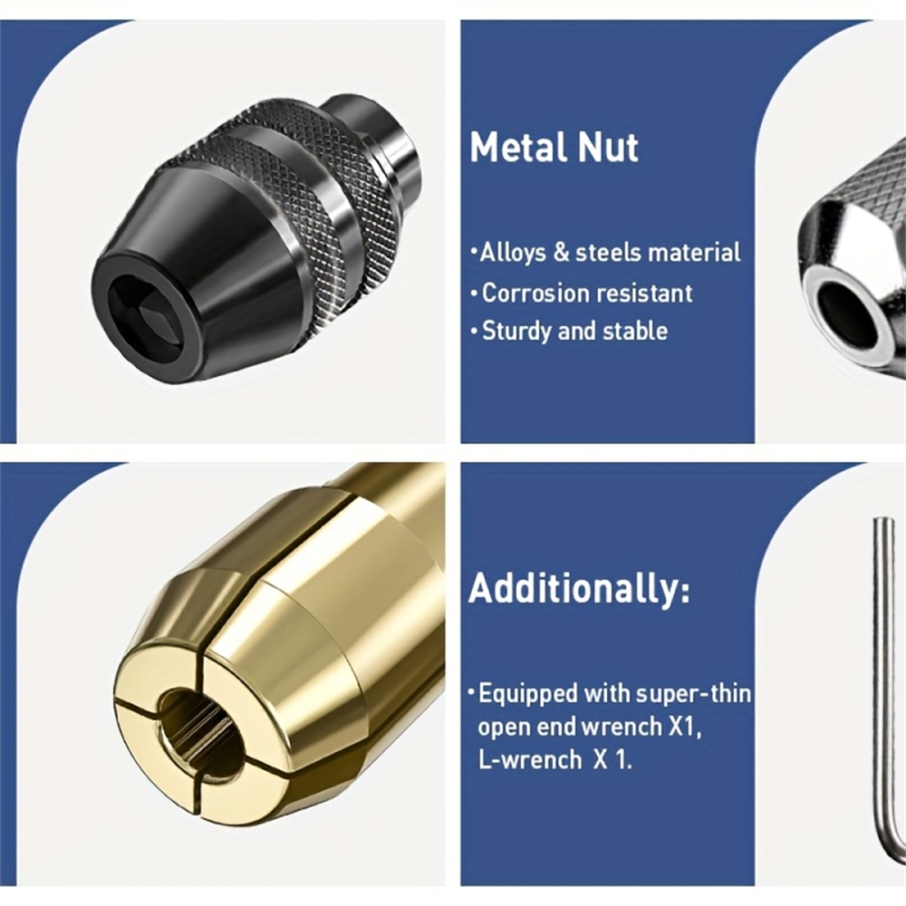 16ピースのポータブル家庭用回転工具チャックキット、ドリルビ - Home Improvement Items のレビューと価格